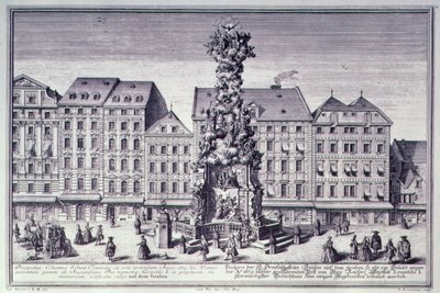 Veduta della Pestsäule, la Colonna della Peste commissionata dall